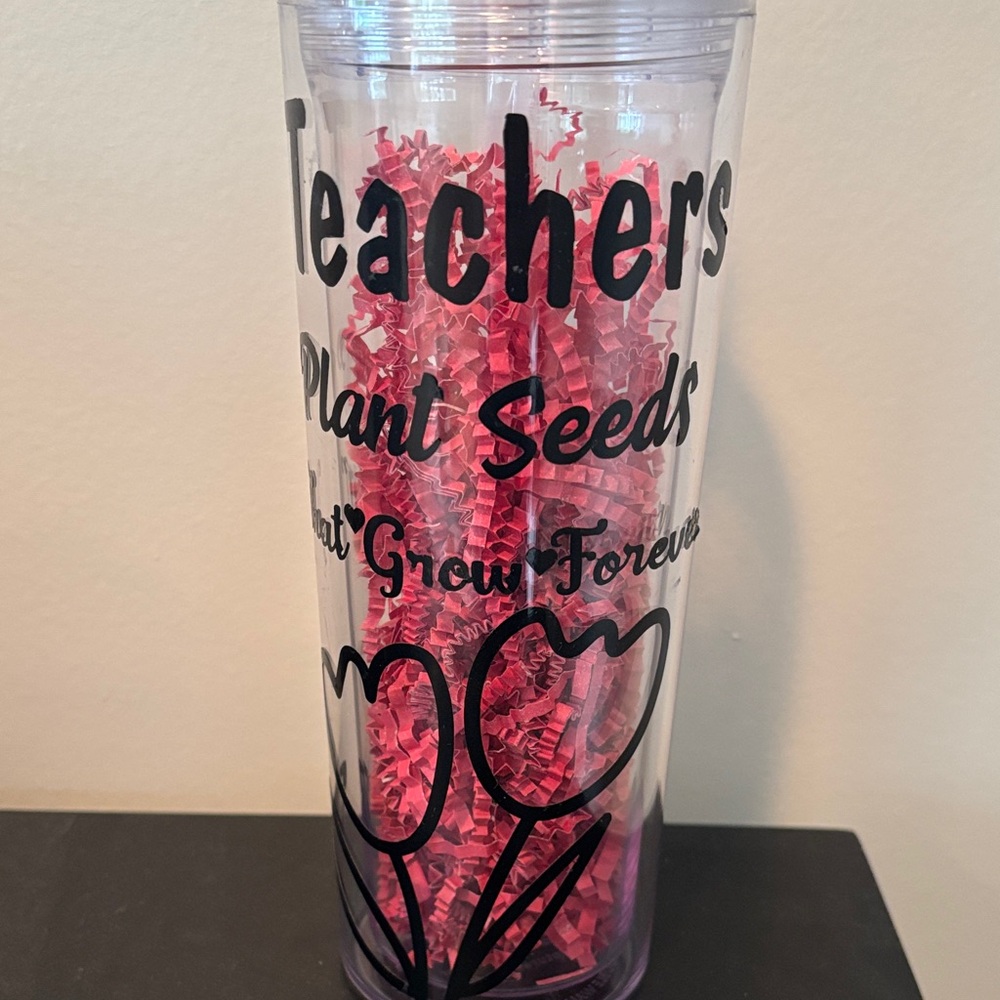 Clear and Black Insulated Tumbler with Straw and set of 4 coasters - Picture 3 of 7